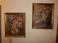 Pair of Framed Flower Prints by Laura H Jacobs