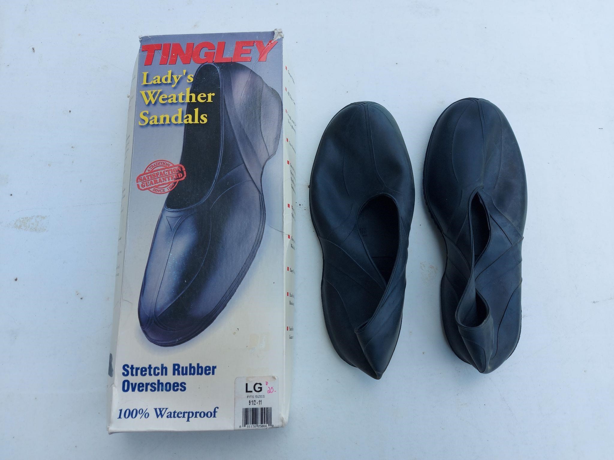 Tingley Black Rubber Shoe Covers Ladies Large
