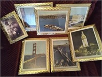 6 Gold Frames of States or Cities