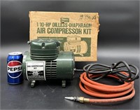 Vintage 1-10 HP Air Compressor w Box - Works