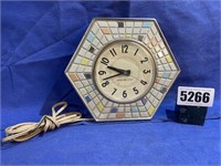 Vintage Electric Clock w/Mosaic Tile Front, GE,