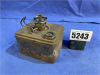 Antique Metal Kerosene Lantern, 4.5"T