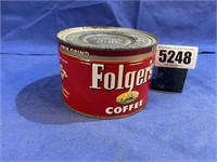 Vintage Metal Folger's Coffee Can