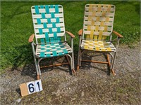 2 Vintage Outdoor Folding Rocking Chairs