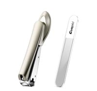 Stainless Steel Nail Clipper with Glass Nail File