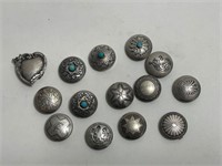 14 VINTAGE STERLING SILVER SOUTHWESTERN BUTTONS