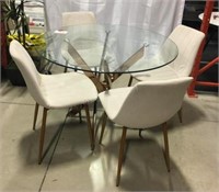 Glass Top Dining Table & 4 Chairs