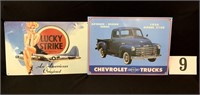 Lucky Strike and Chevy Truck Signs