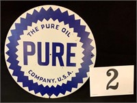Pure Oil Sign, Porcelain, 12"