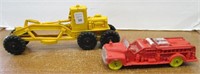 Vtg Auburn Plastic Road Grader & Fire Engine Toys