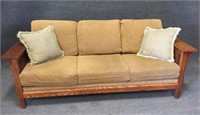 Mission Style Sofa with Pillows