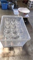 Tub of glasses