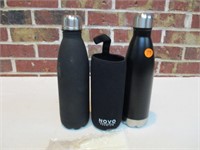 2 Novo Premium Insulated Water Bottles & Brush