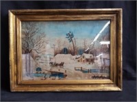 Antique frame and painting