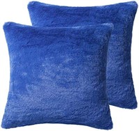 New - 2pc 15.7"x15.7" Throw Pillow Covers, Faux