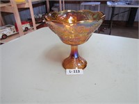 Amber Carnival Glass Bowl