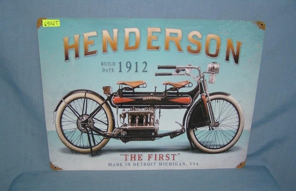 Henderson 1912 motorcycles retro style advertising