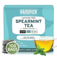 2025HANDPICK, Spearmint Tea Bags (100 Herbal Tea B