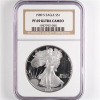 1989-S Proof Silver Eagle NGC PF69 UC