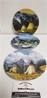 (3) 7" Decorative Teepee Plates