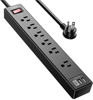 6Ft Power Bar Extension Cord - Yintar Power