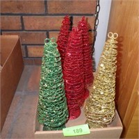 GLITTERED WIRE TREES 11"
