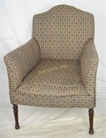 Antique Reupholstered Dizzy Flower Pattern Chair