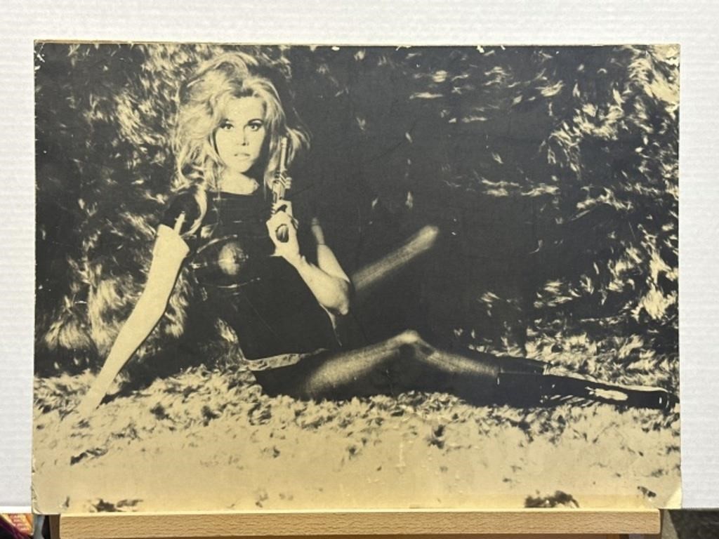 JANE FONDA in BARBARELLA, 1968 On pressed board