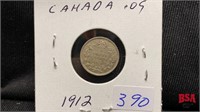 1912 Canadian small nickel