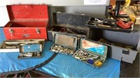 2- Metal & 1- Plastic Tool Box With Contents