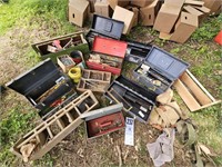 Large Lot of Misc. Tools, Tool Boxes, Nails, Etc.