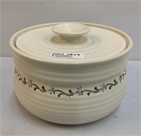 Ceramic Crock with Lid, Signed "Swan"
