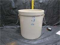 NO SHIPPING - 5 Gallon Ruckels Stoneware Crock