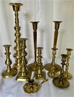 Lot of Brass Candlesticks