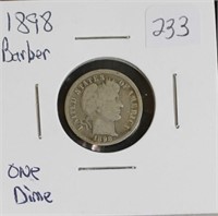 1898 BARBER SILVER ONE DIME