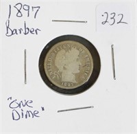 1897 BARBER SILVER ONE DIME
