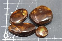 Cabochons, Grade A, Fire Agate, Freeform, 4 Pieces