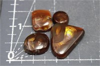 Cabochons, Grade A, Fire Agate, Freeform, 4 Pieces