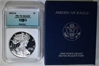 2005-W AMERICAN SILVER EAGLE EMGC