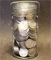3lb Jar of Buffalo Nickels, Well over 200 Nickels
