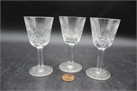 Trio of Waterford Crystal Cordial Glasses