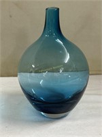 8 " Blue Glass squat vase