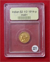 1914 Indian $2.50 Gold Coin ***