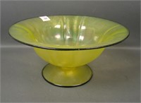 US Glass Topaz # 314 Large Flared Ftd Console Bowl