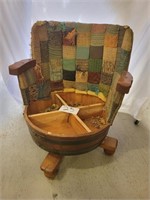 Wooden Rolling Swivel Barrel Seat SEE DESC.