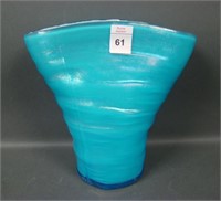 Consolidated Iridised Blue Cased Regent Fan Vase
