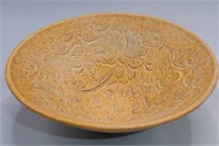 RUSSET OVER GLAZED FIGURAL BOWL