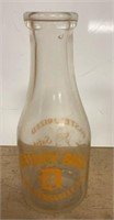 Derrick brothers quart milk bottle, Sntdersville,