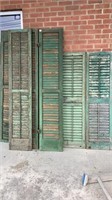 3 sets of antique wooden shutters- 2 pr 72” and 1