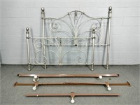 Queen Sized Metal Headboard And Footboard W Frame